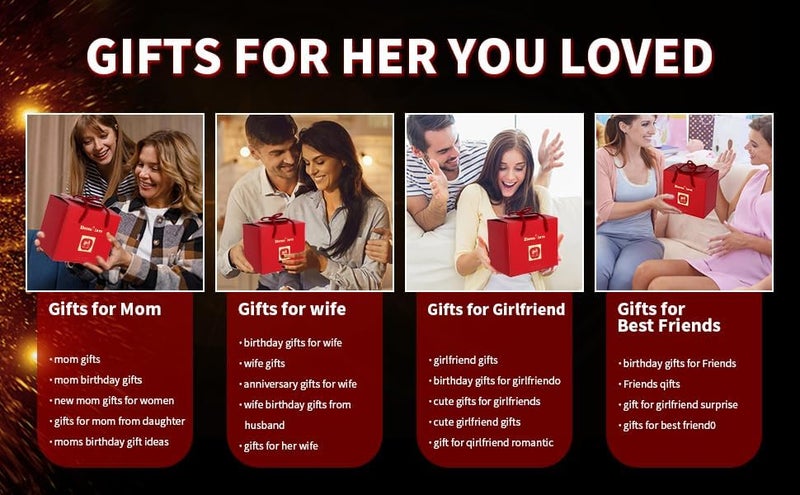 iceevery Store Preserved Handmade Red Rose With Hollow Clavicle Necklace,Jewelry Boxes With Necklace For Girlfriend,Wife,Mom With ''To My Love'' Card - Image 5